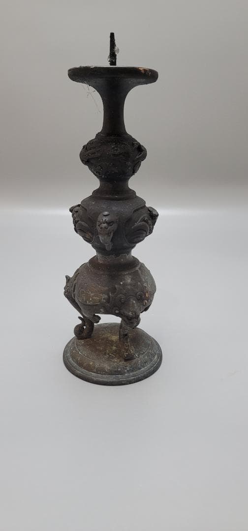 古銅 三具足 仏教具 獅子香炉 燭台 花器 まとめて