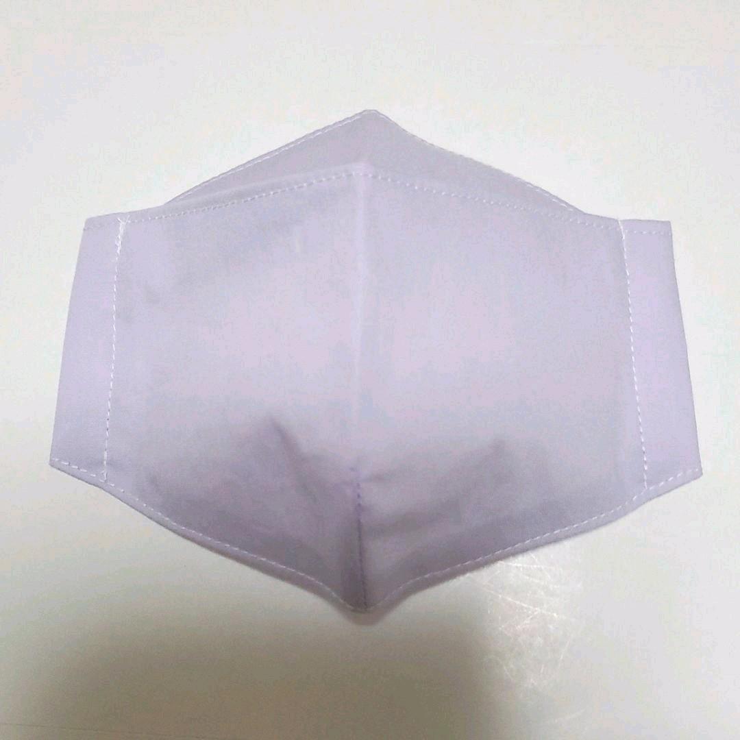子供用　マスク　キッズ　女の子　無地　藤色／内側　オーガニックコットン　接触冷感