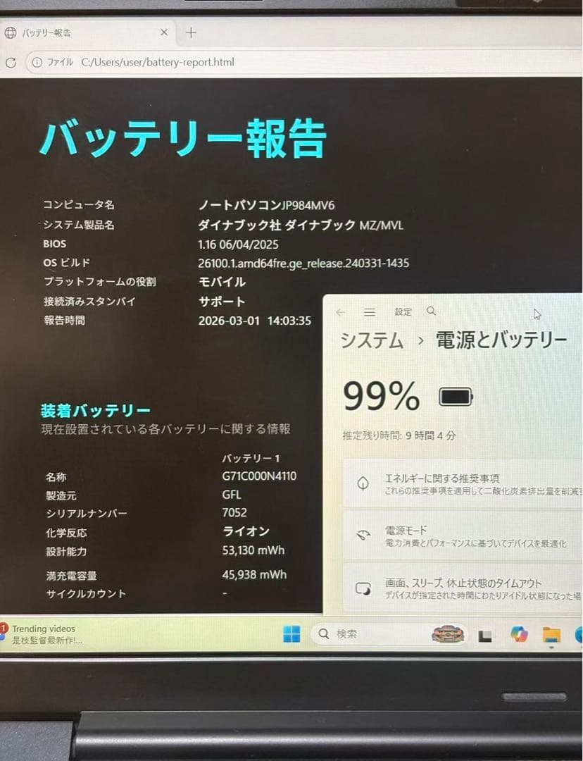 dynabook MZ/MVL 14型/i7-1255U/16GB/512GB