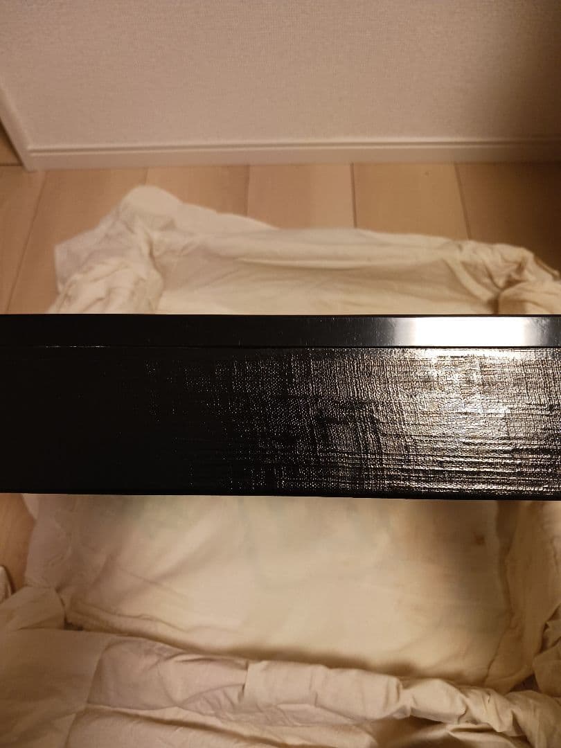 塗師 難波仁斎造 海松貝蒔絵 黒塗 輪島塗 炉縁 茶道具