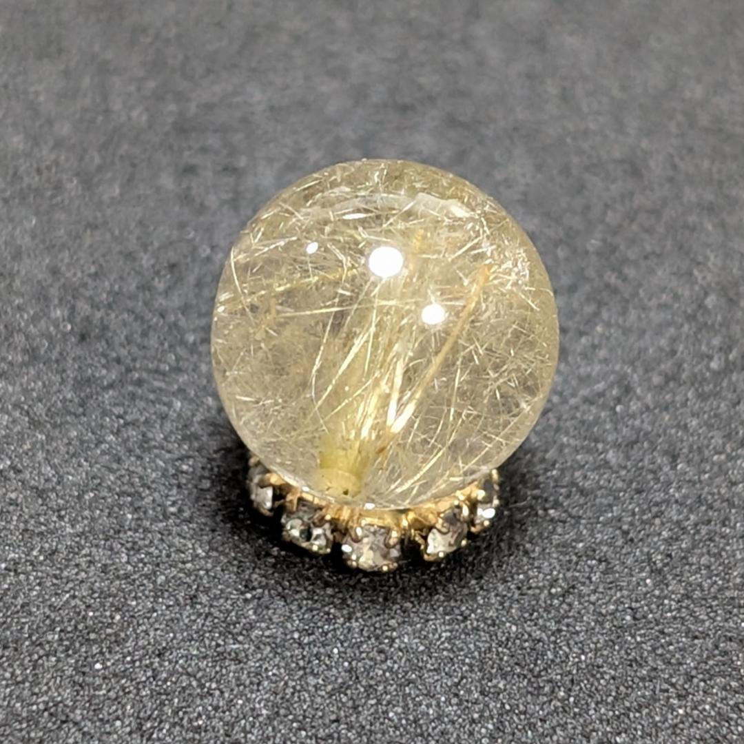【繊細な金針がたくさん】 ゴールドルチルクォーツ 粒売り 10ミリ 水晶のお守り