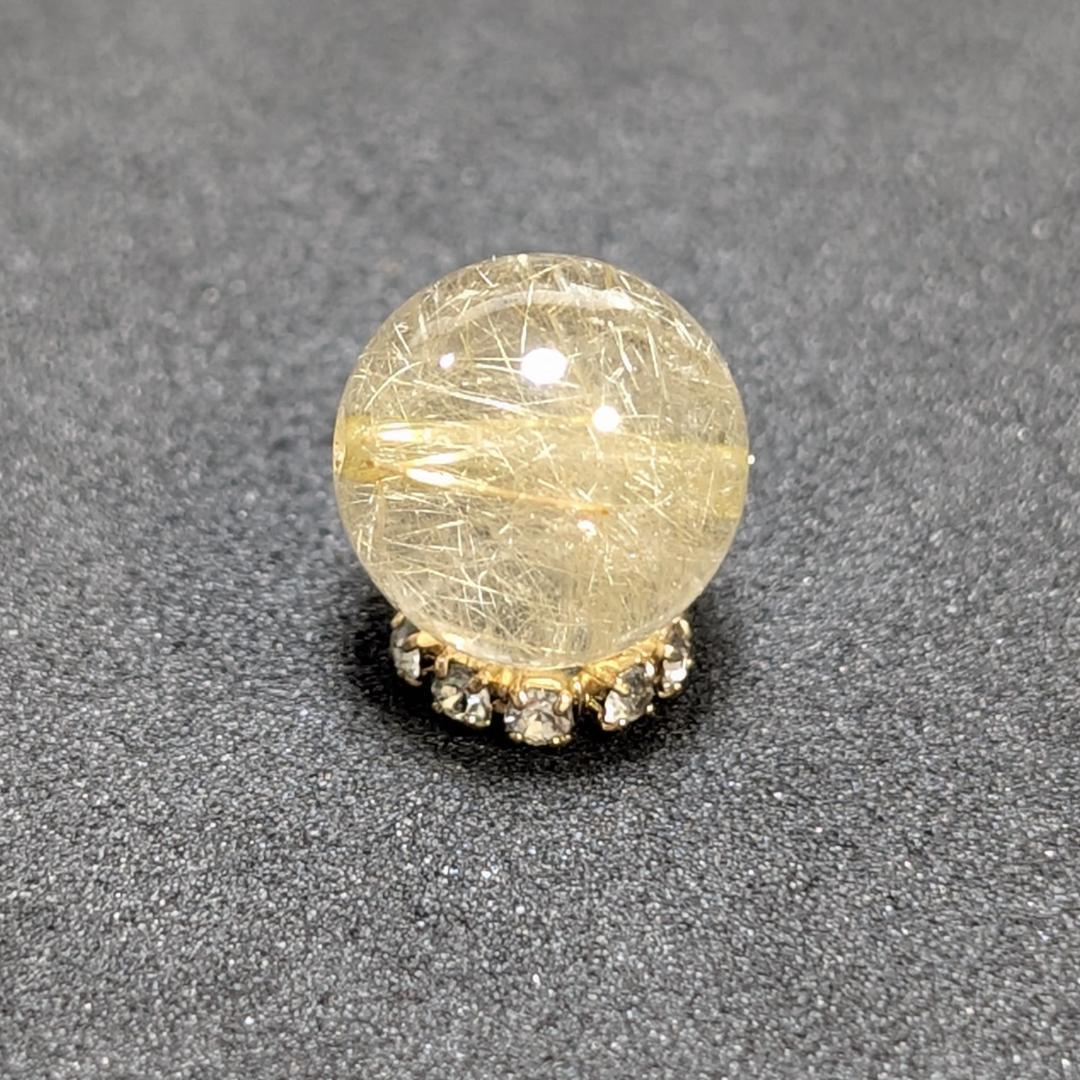【繊細な金針がたくさん】 ゴールドルチルクォーツ 粒売り 10ミリ 水晶のお守り