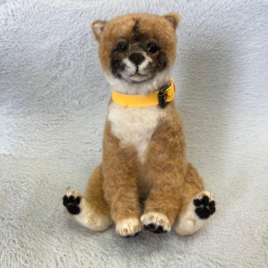 羊毛フェルト 犬 手作り 水玉スカーフ
