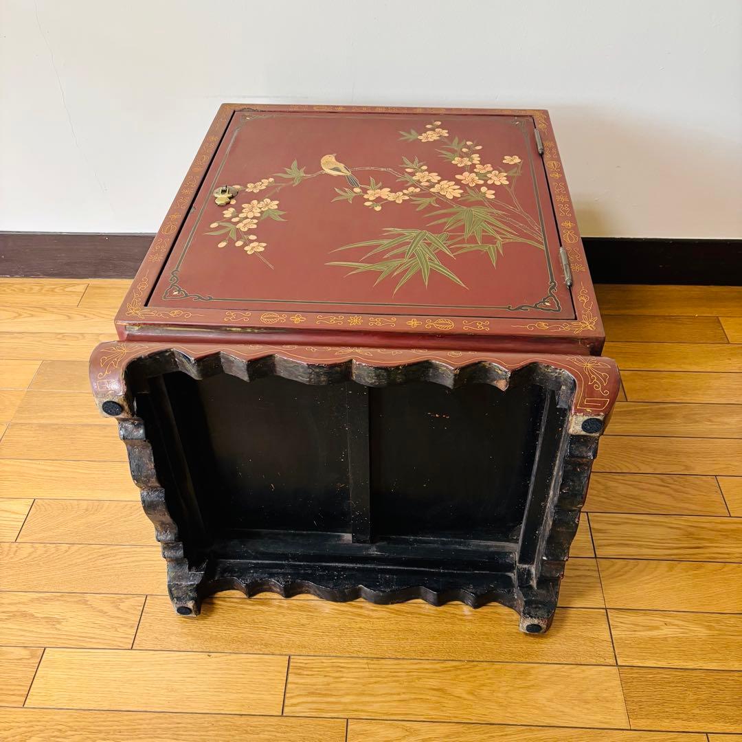 【希少品】中国美術　中国家具　最高級　箪笥　花柄　小鳥　花鳥画 送料込み