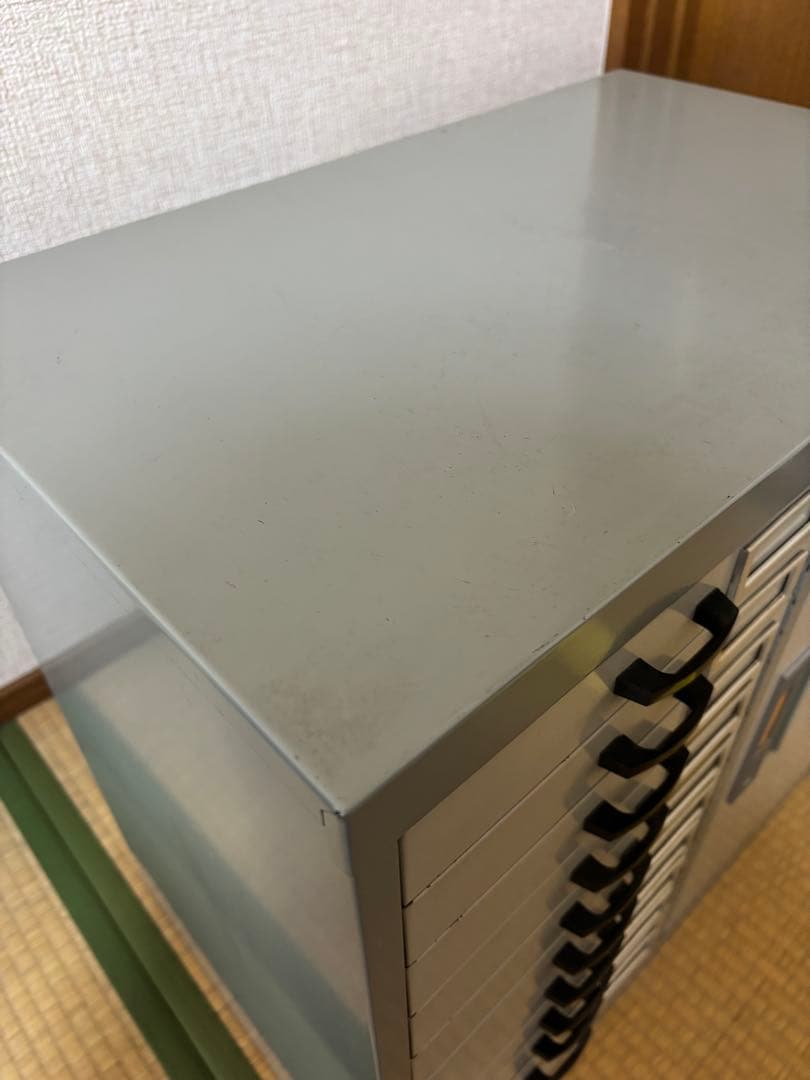 スチールレターケース　引出し10段+扉付棚　鍵無し