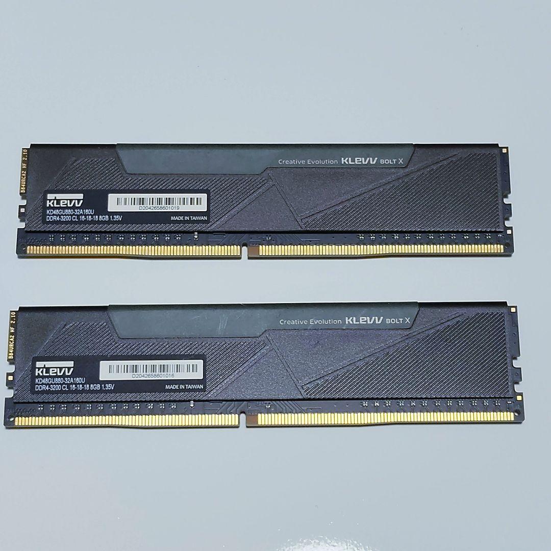 【8GB×2枚】KLEVV 16GB メモリ デスクトップ DDR4 3200