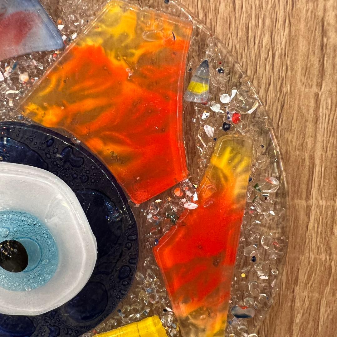 ハンドメイド　カラフルナザールボンジュウ　壁飾り1点物