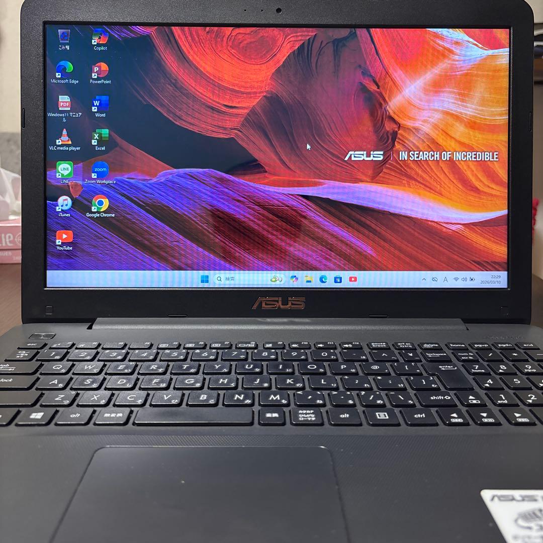 最新鋭 Windows11 ノートパソコン ASUS Office カメラ搭載！