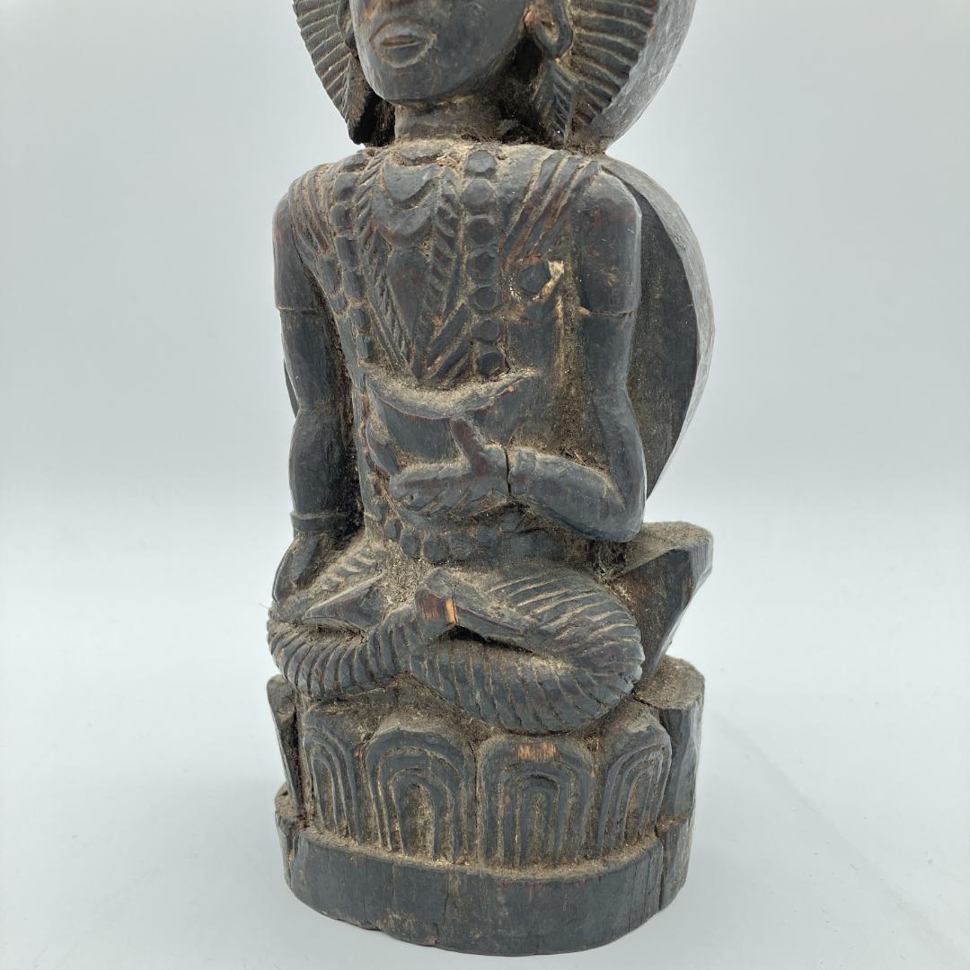 木彫　座仏　ラオス　東南アジア　時代物　高さ：約２３．５ｃｍ