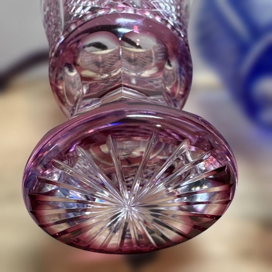 KAMAY「紗綾切子高杯ペア」薩摩切子