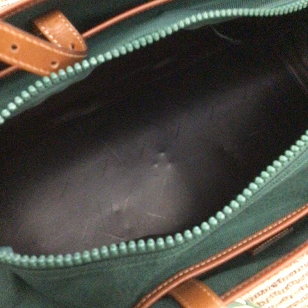 【希少】ランセル LANCEL キャンバス×本革 ボストンバッグ 緑