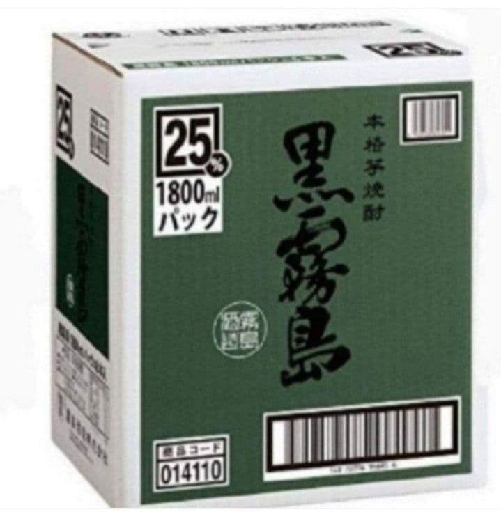 1308 黒霧島 芋 25度1.8Lパック 1ケ一ス( 6本入)