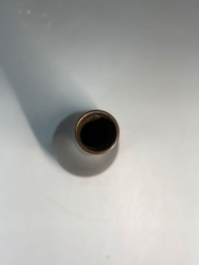 【中古品】茶道具　黒瀬宗康造　砂張銅曽呂利花入（共箱）