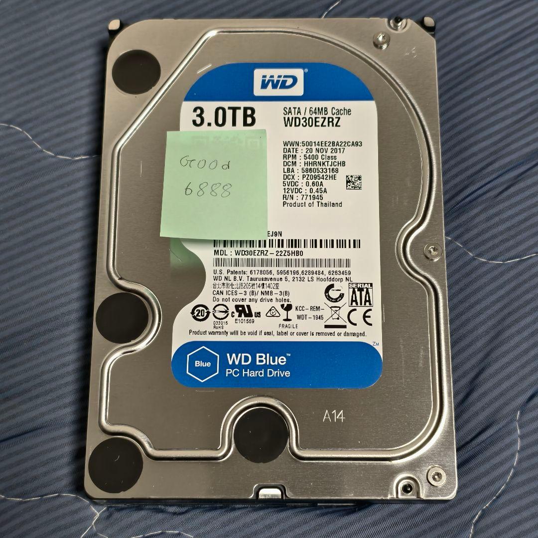 内蔵型ハードディスクドライブ WD Blue HDD 3.0TB WD30EZRZ
