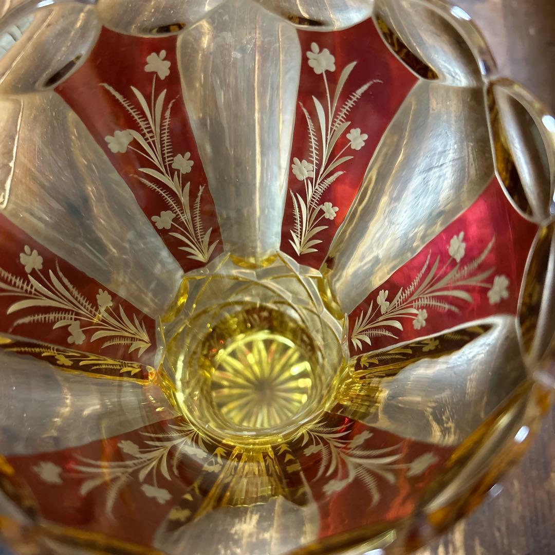 BOHEMIA Cristal フラワーベース　花瓶　チェコ製　切子　高級