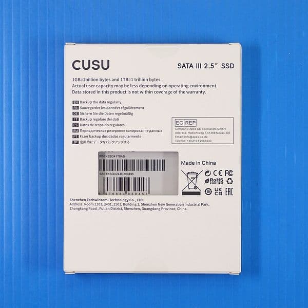 SSD 512GB 2個セット CUSU C300 SATA 2.5インチ 内蔵