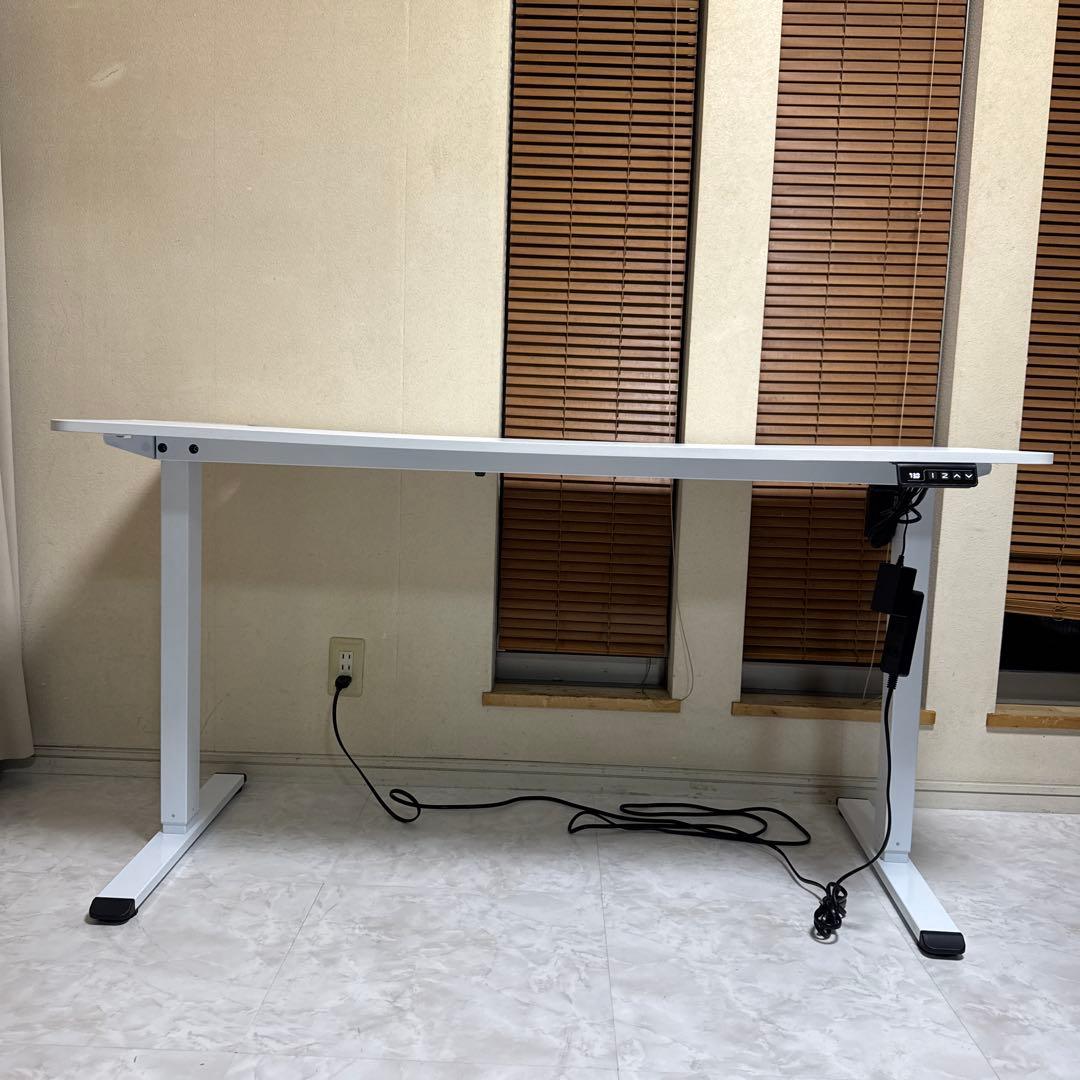 Alebert スタンドデスク 電動式昇降デスク 140*60CM ホワイト
