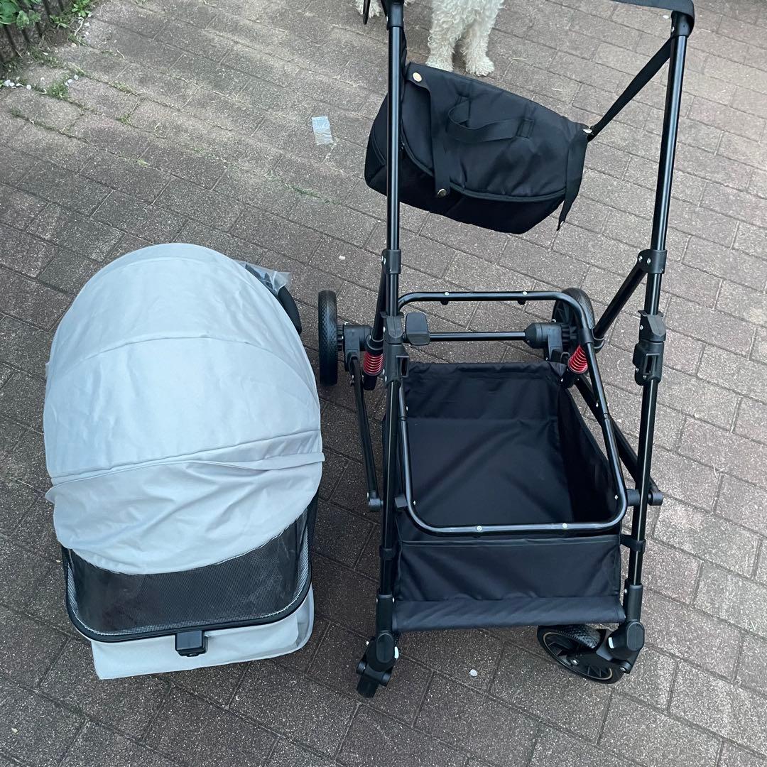 ペットカート 分離式 2WAY 折りたたみ 軽量 サスペンション付き犬猫 バギー