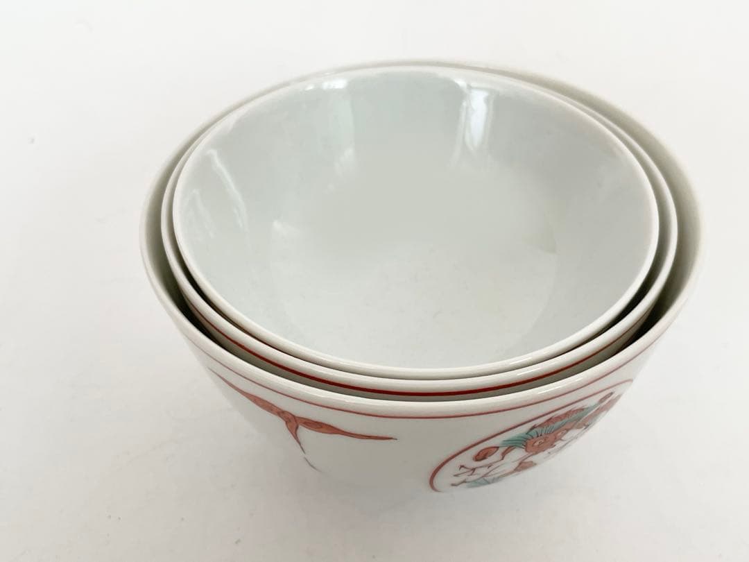 茶道具　九谷　春峯　旅茶碗　三客組　共箱　茶箱　抹茶碗　籠付き